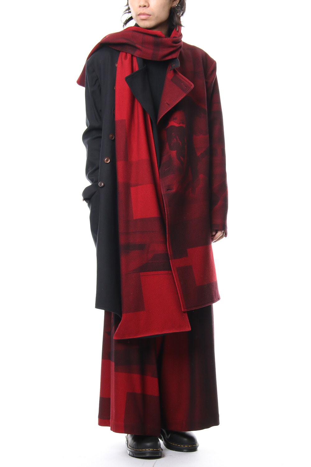 Red flannel scarf jacket