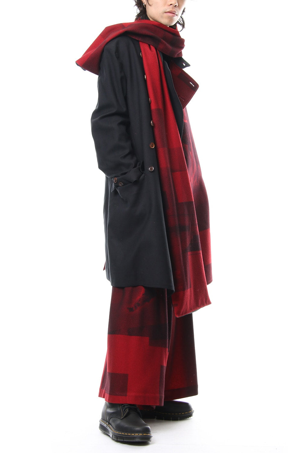 Red flannel scarf jacket