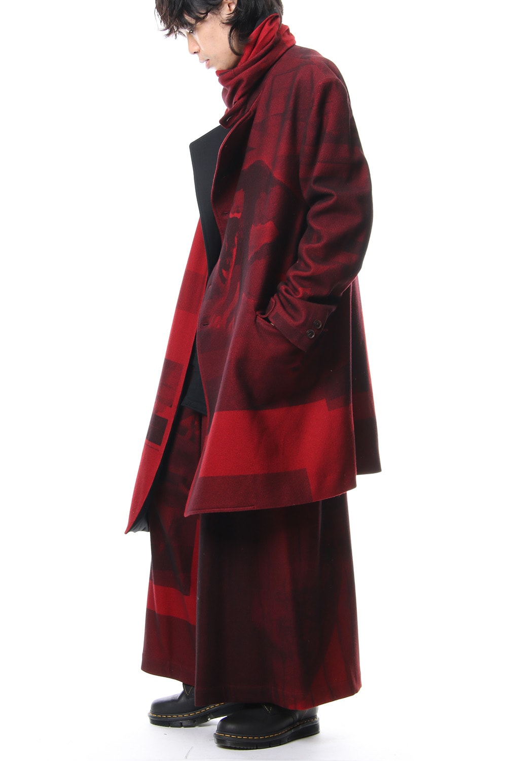 Red flannel scarf jacket