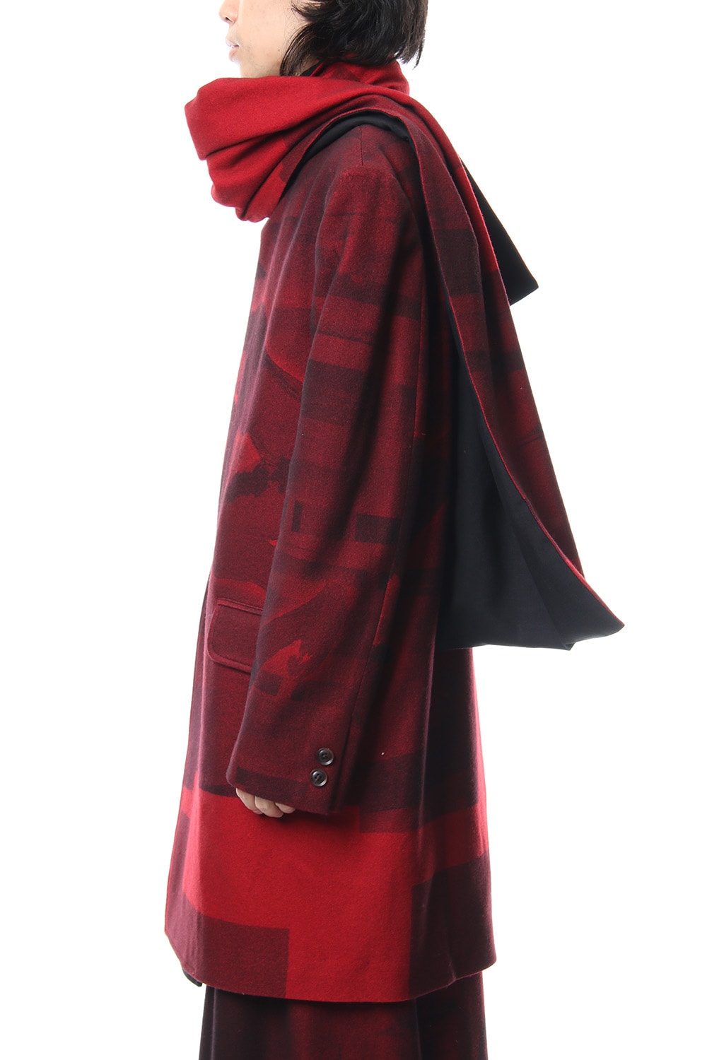 Red flannel scarf jacket