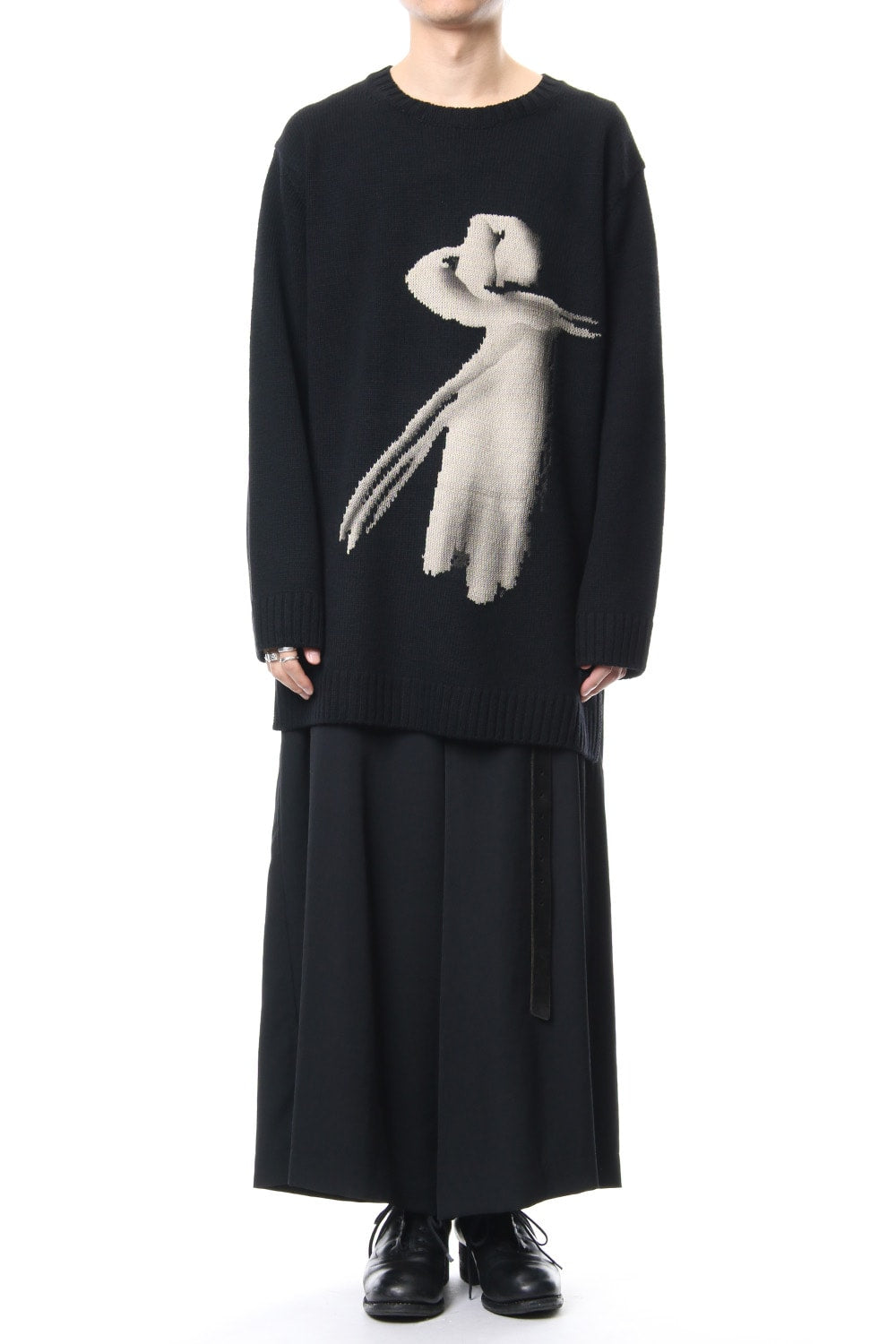 Girl Pattern Intersia Pullover Knit