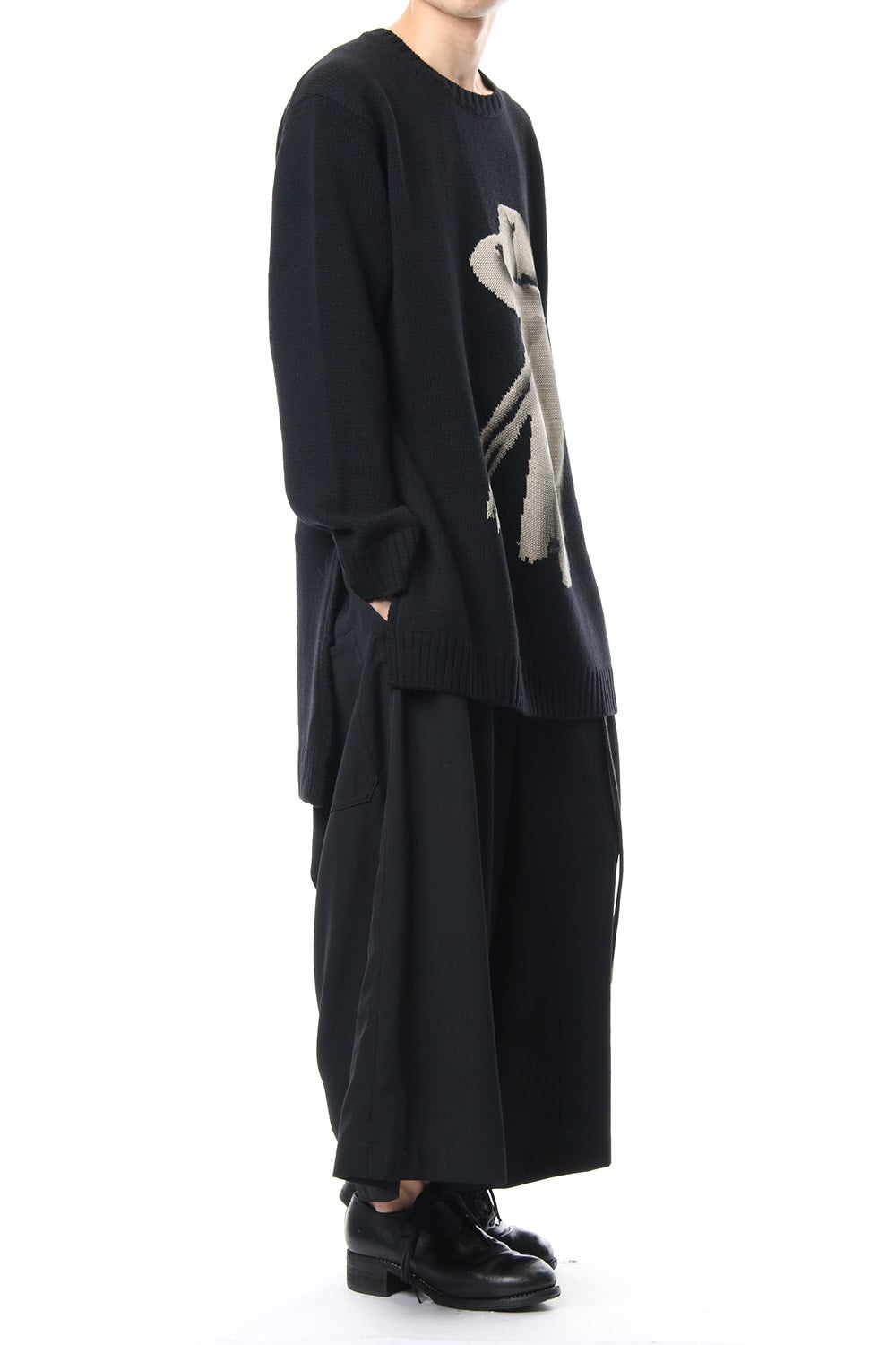 Girl Pattern Intersia Pullover Knit