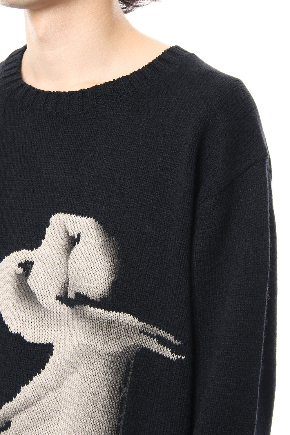 Girl Pattern Intersia Pullover Knit