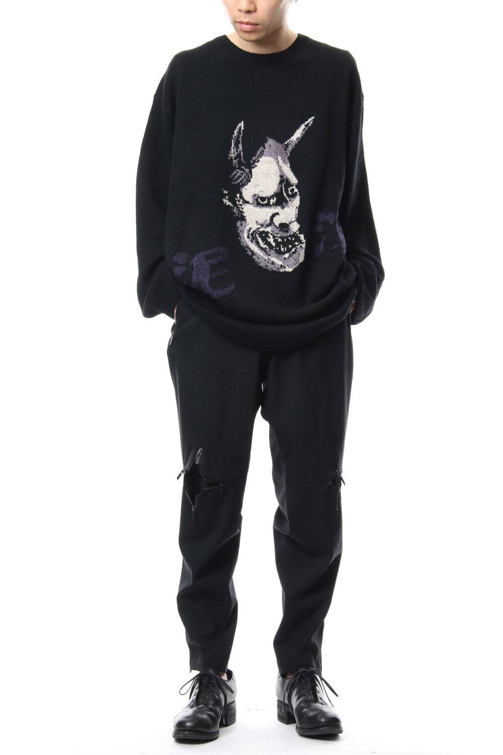 Hannya Tengu Pullover Intersia Knit