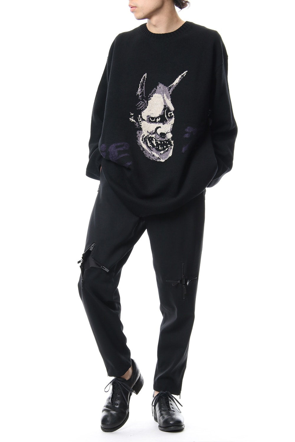 Hannya Tengu Pullover Intersia Knit