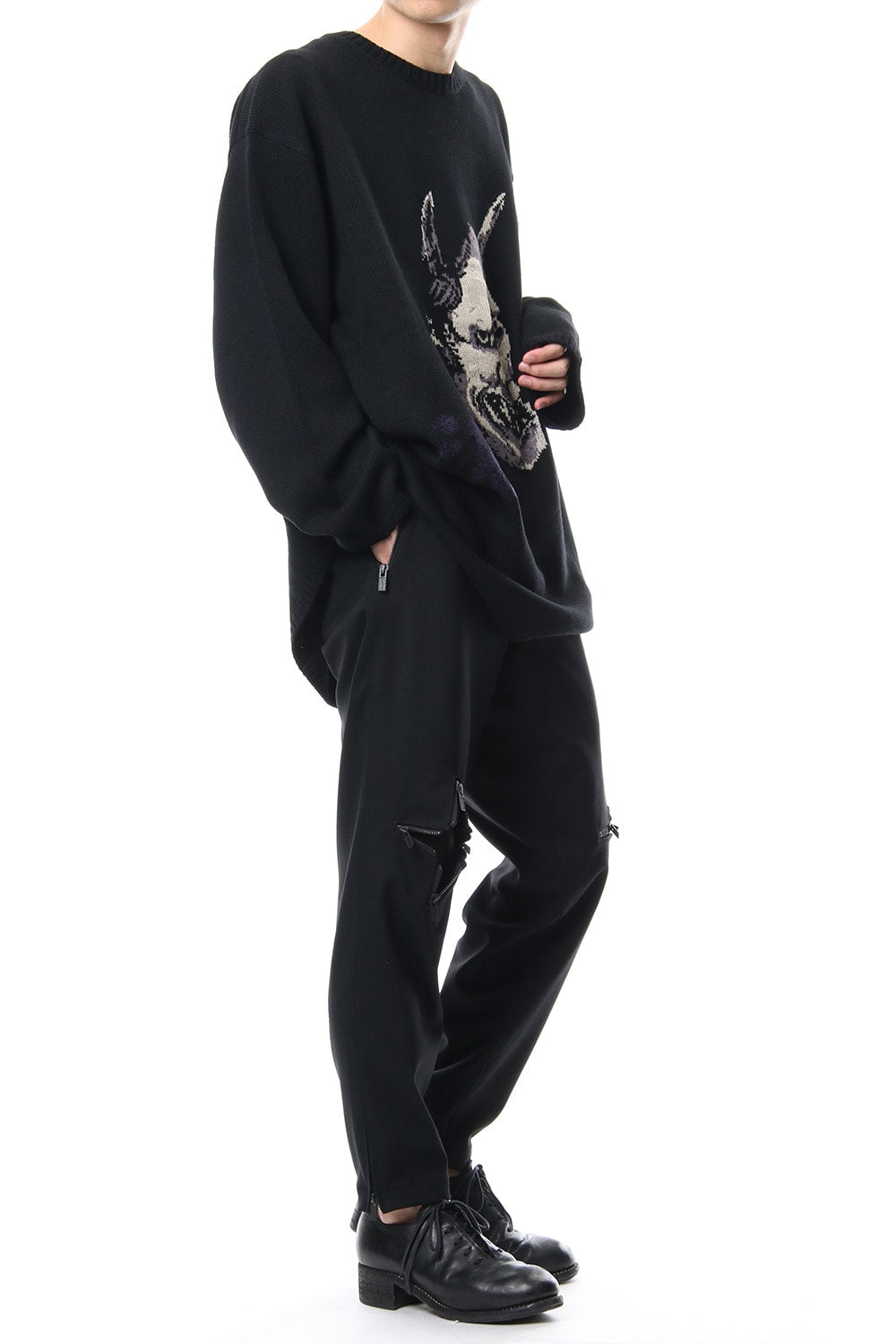 Hannya Tengu Pullover Intersia Knit