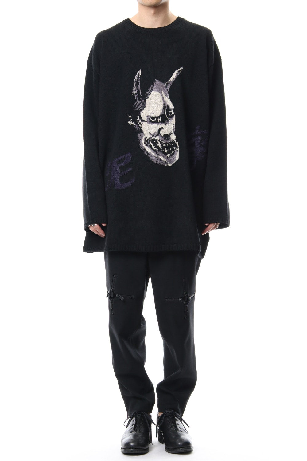 Hannya Tengu Pullover Intersia Knit
