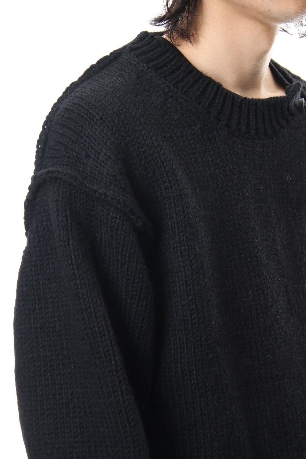 Leather Lace Seam Grafting Knit