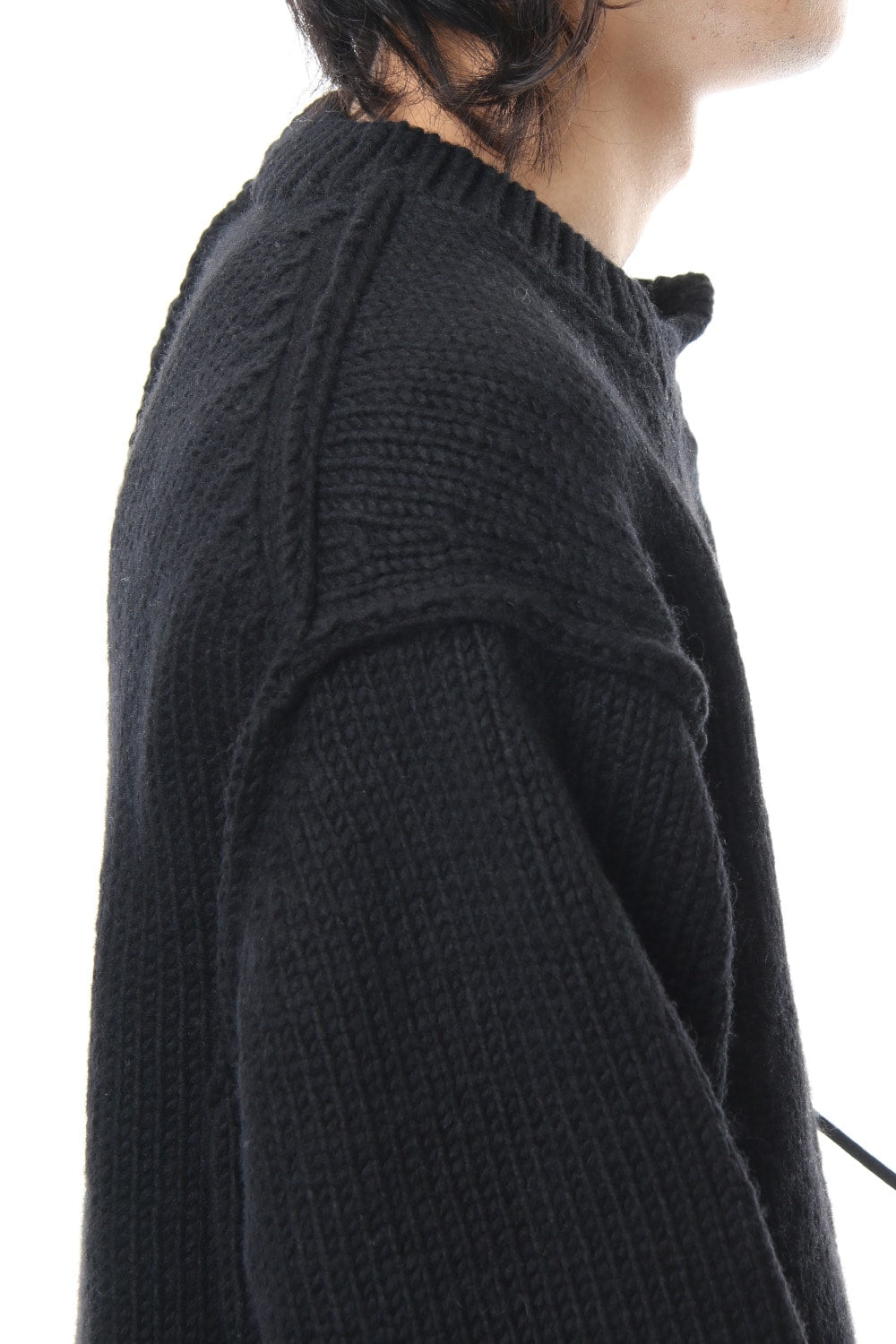 Leather Lace Seam Grafting Knit