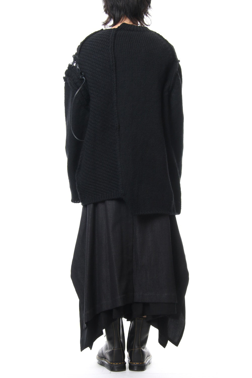 Leather Lace Seam Grafting Knit