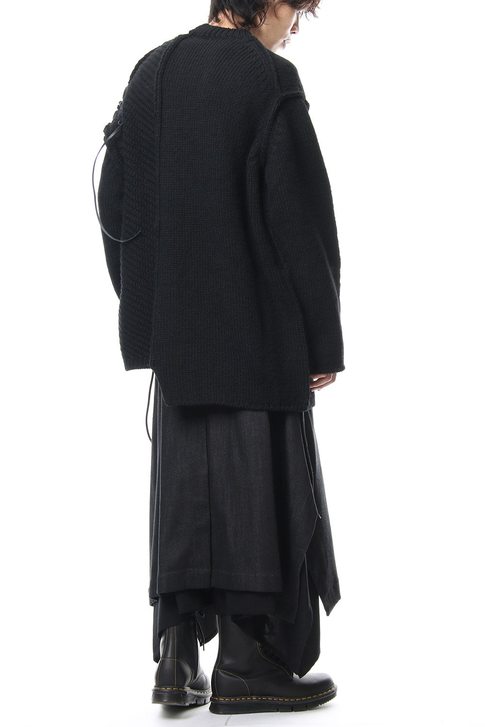 Leather Lace Seam Grafting Knit