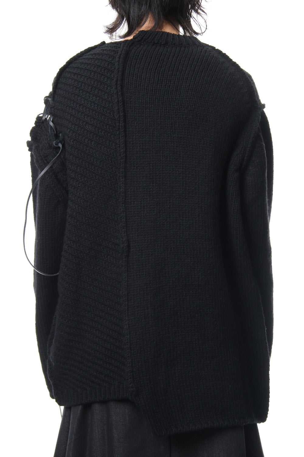 Leather Lace Seam Grafting Knit