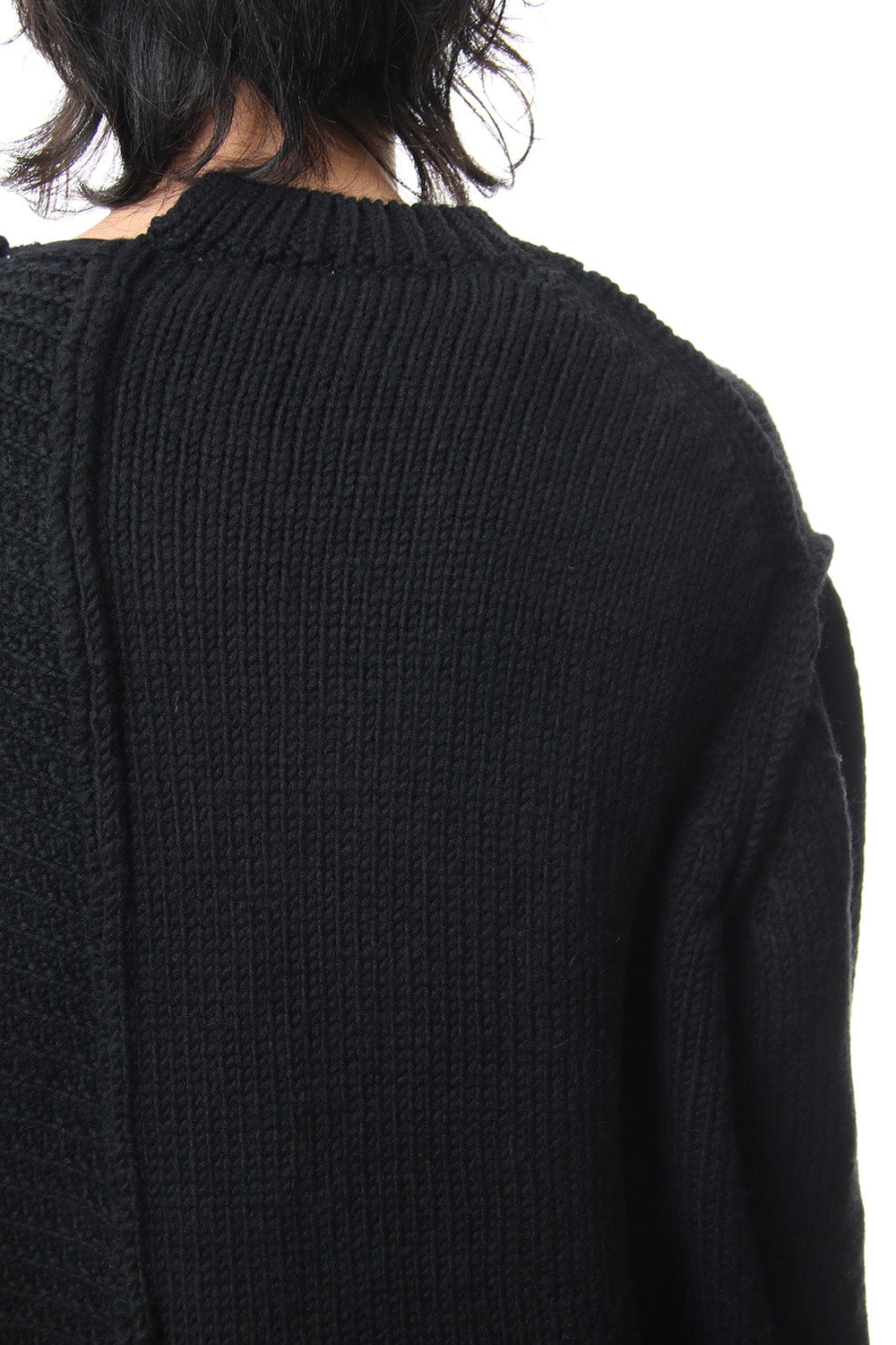 Leather Lace Seam Grafting Knit