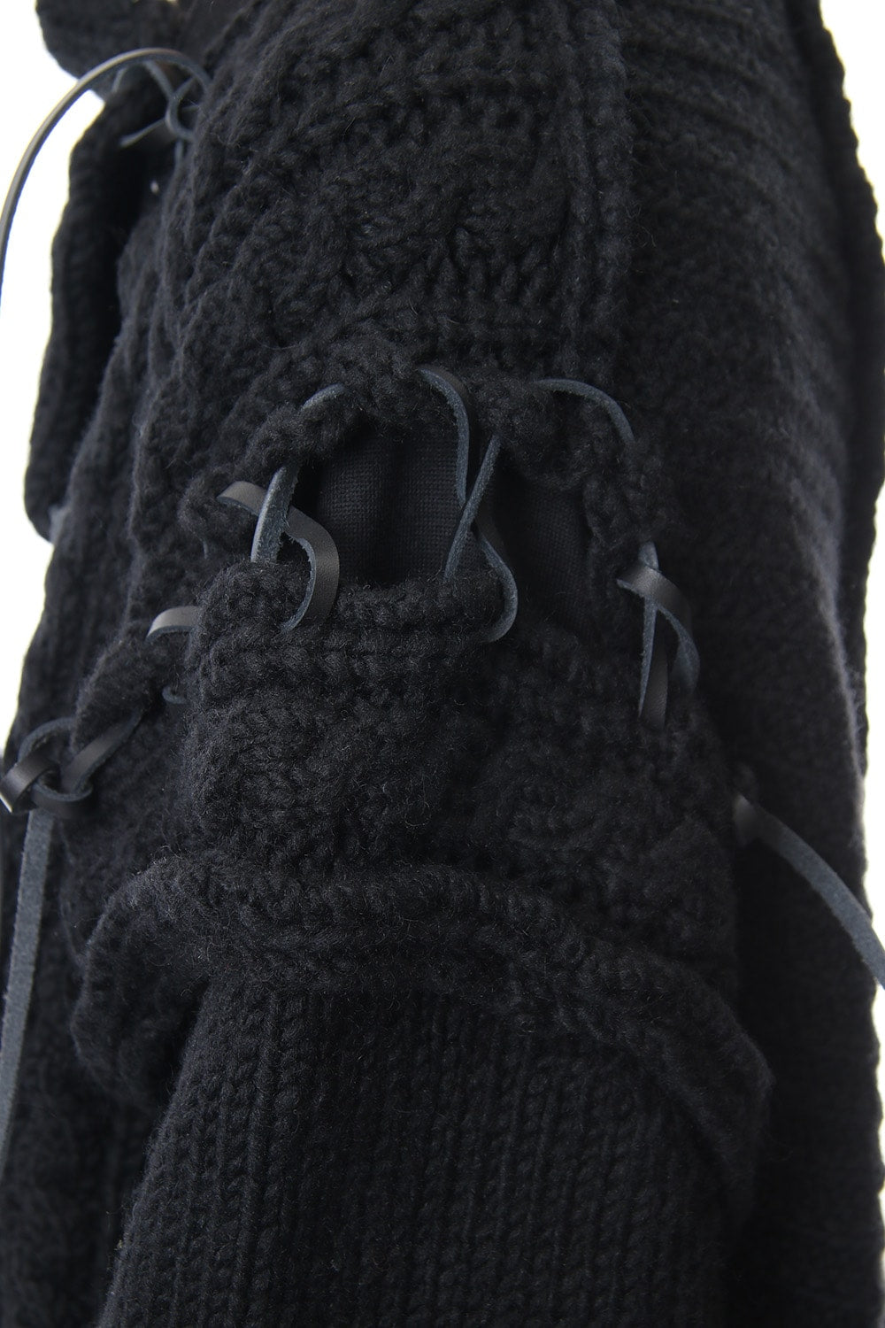 Leather Lace Seam Grafting Knit