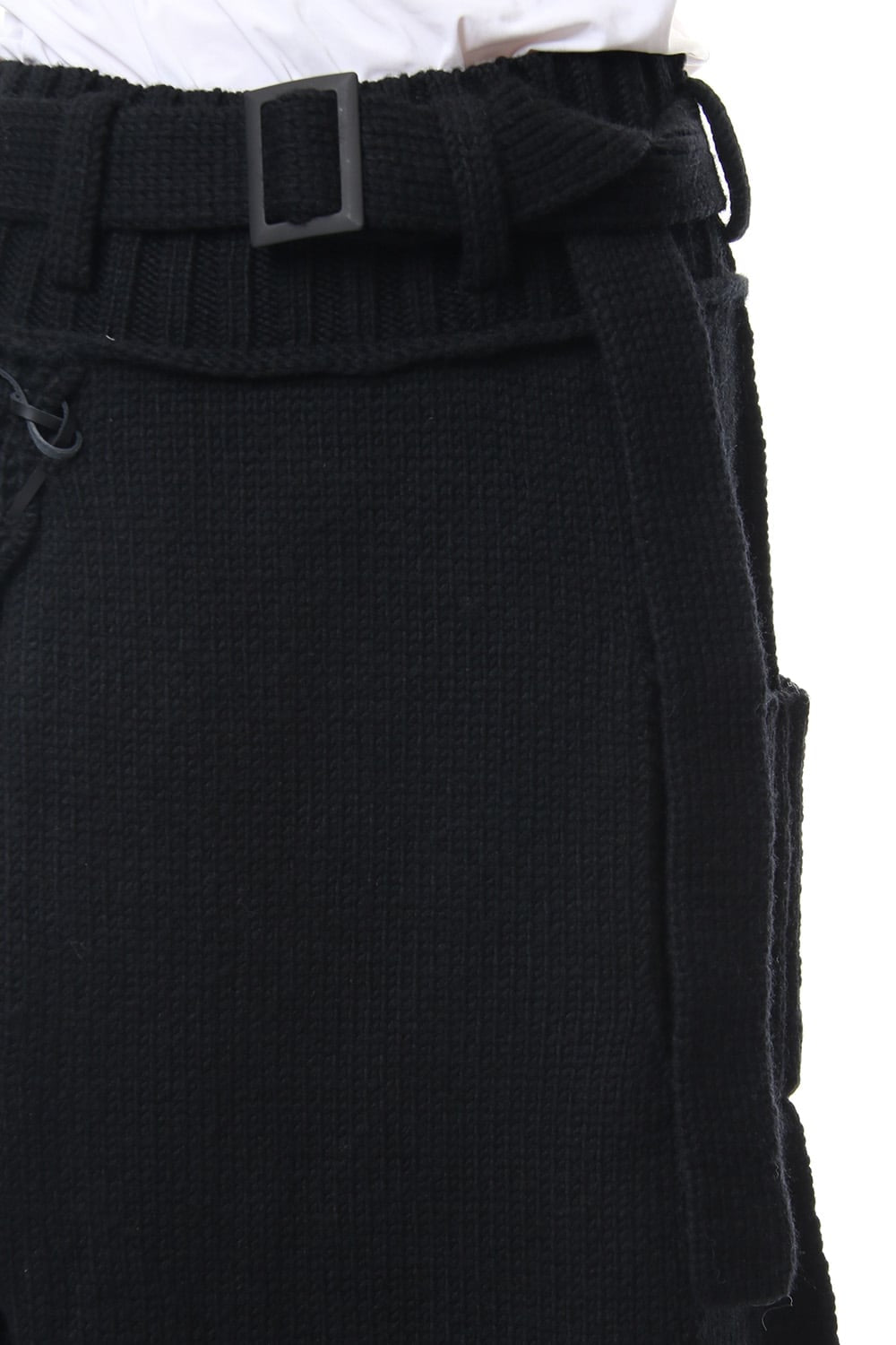 Leather Lace Seam Grafting Knit Long Skirt