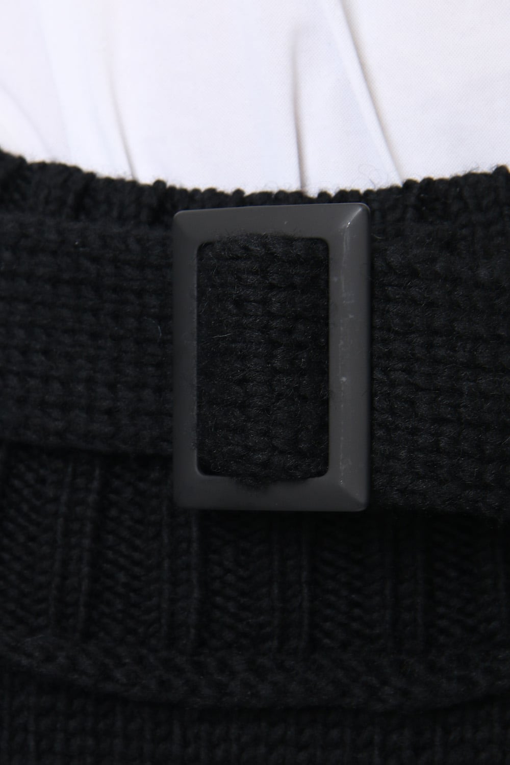 Leather Lace Seam Grafting Knit Long Skirt