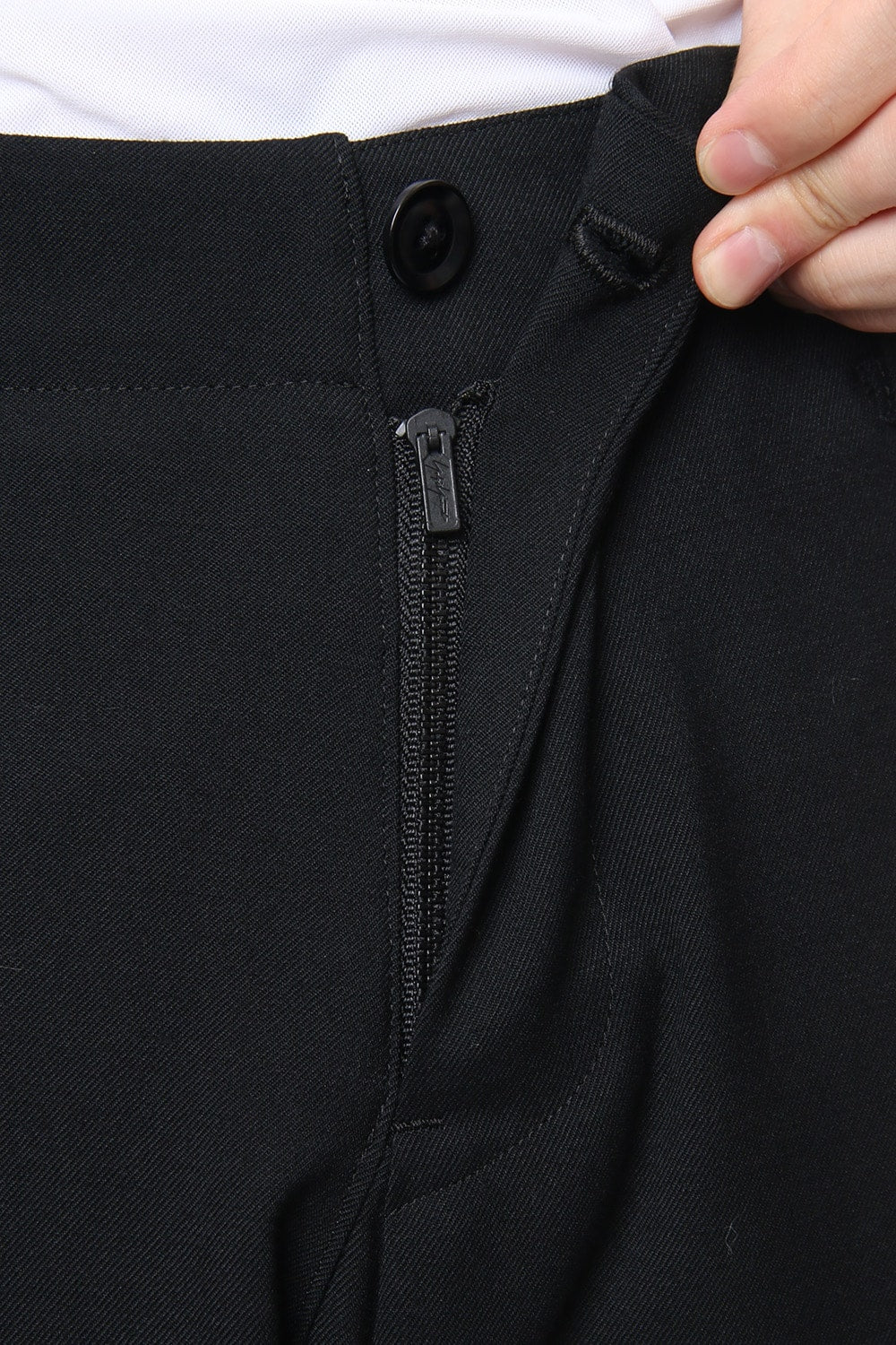 Knee Cross Fastener Slim Pants Straight Twill