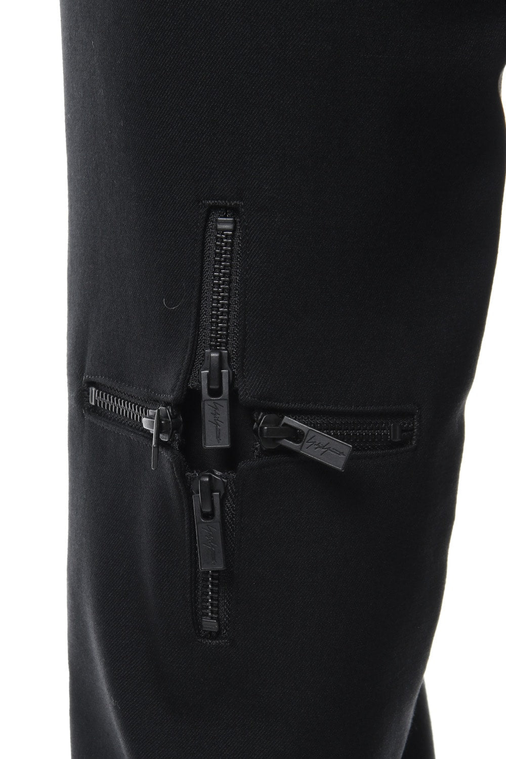 Knee Cross Fastener Slim Pants Straight Twill