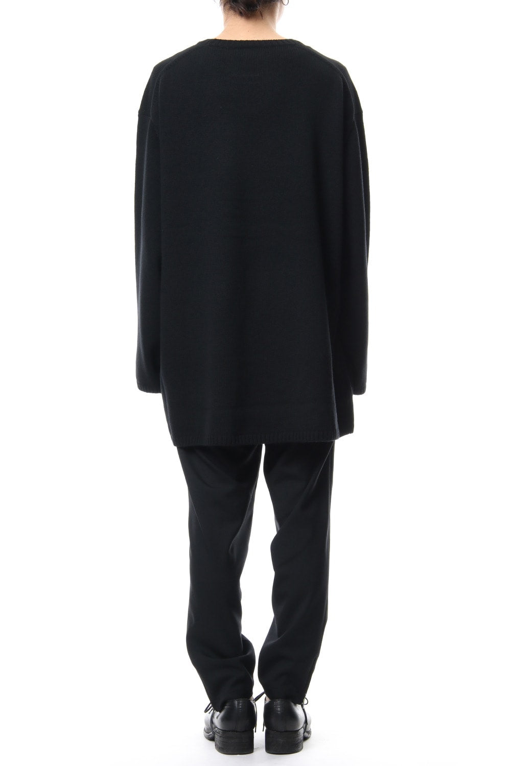 Knee Cross Fastener Slim Pants Straight Twill