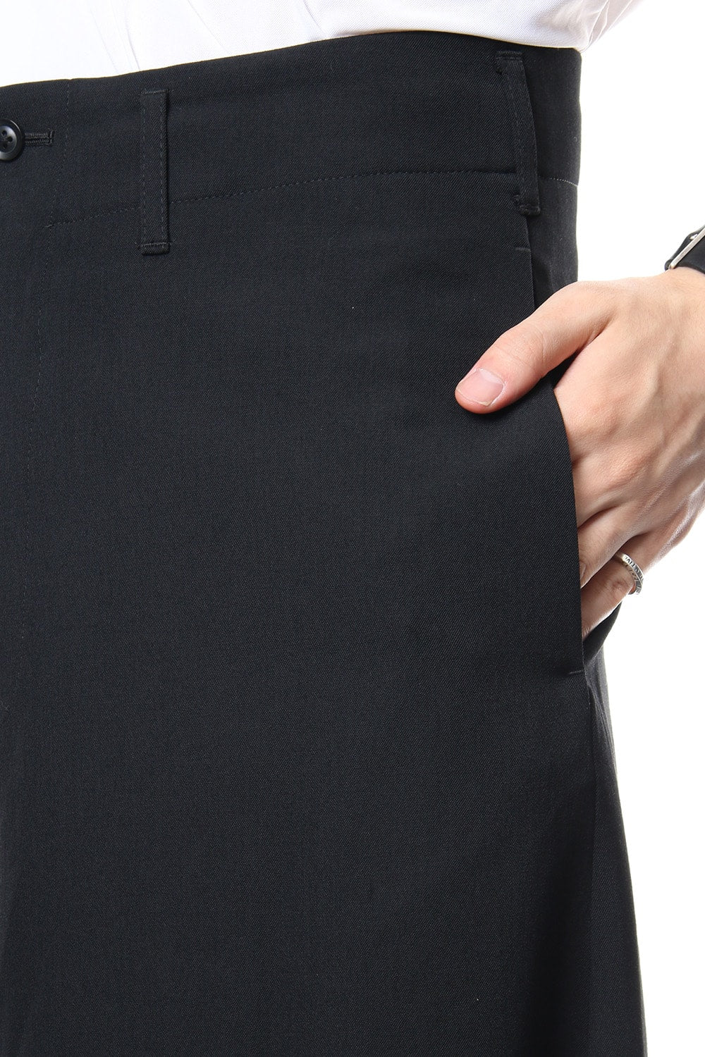 Flare Pants Wrinkled Gabrdine