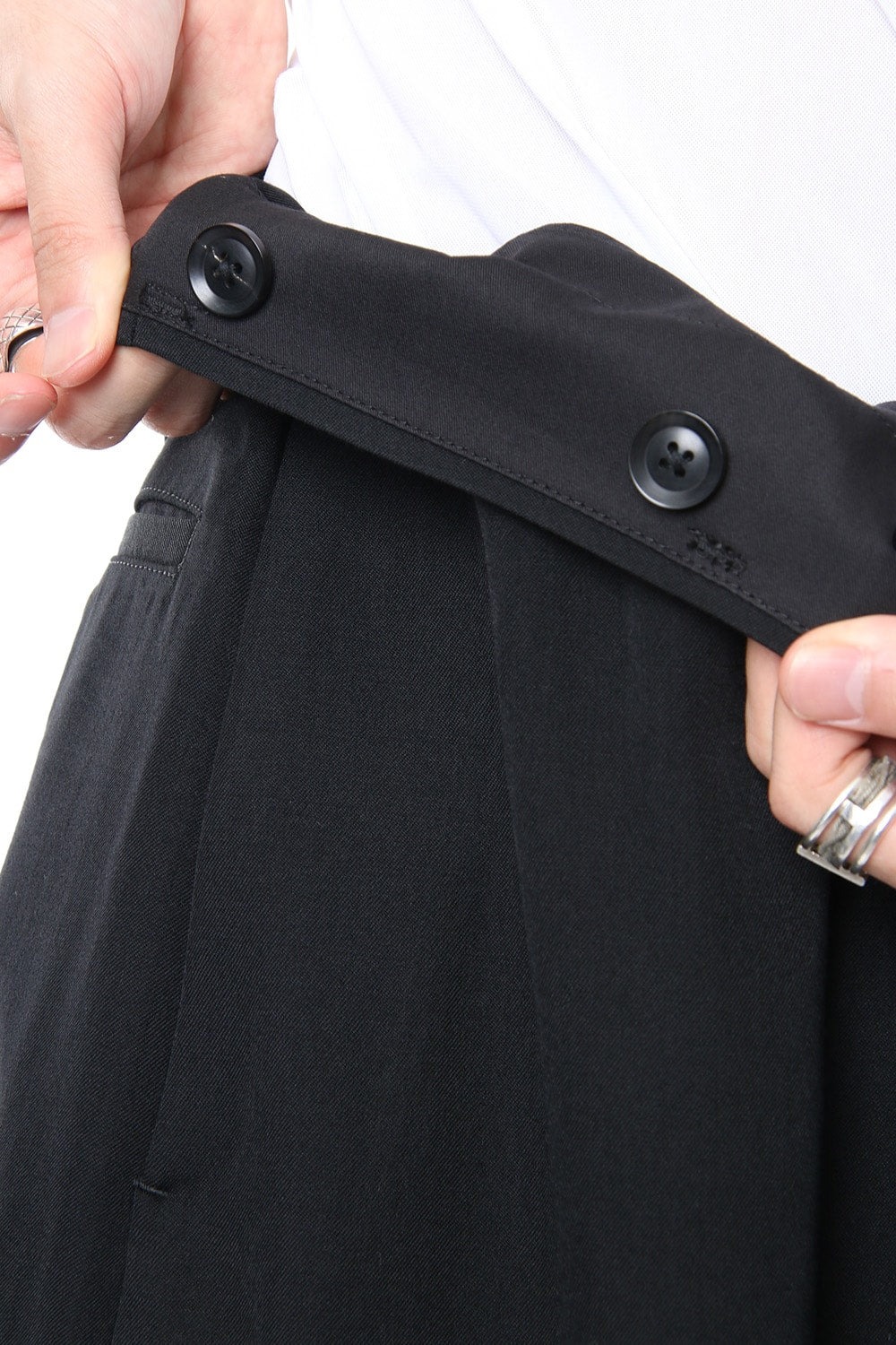 Flare Pants Wrinkled Gabrdine