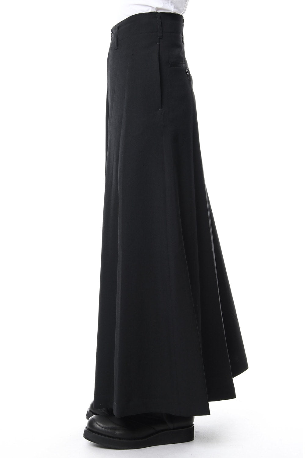 Flare Pants Wrinkled Gabrdine