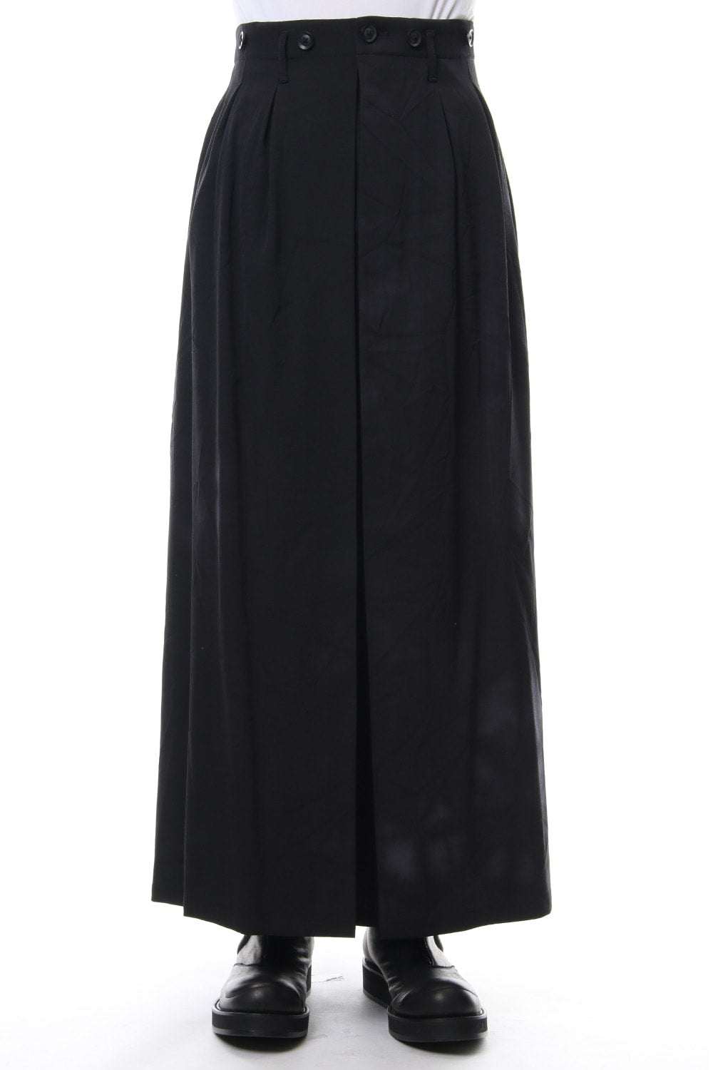 Front Pleated Uneven Dyeing Wrinkled Gabardine