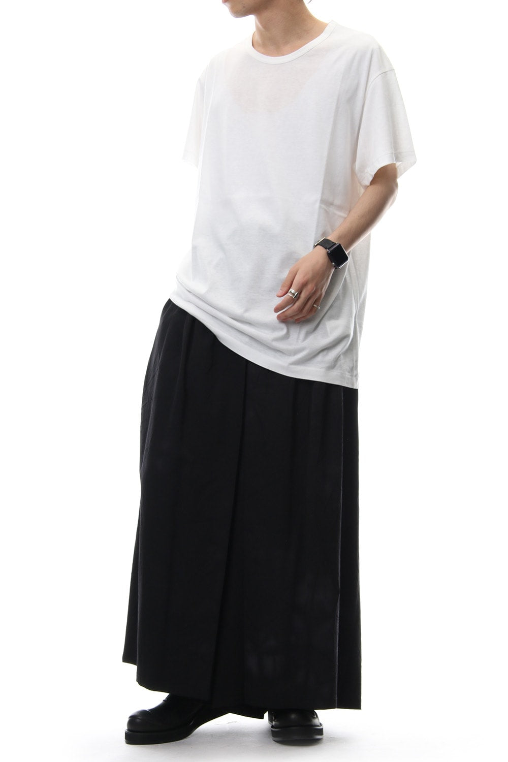 Front Pleated Uneven Dyeing Wrinkled Gabardine