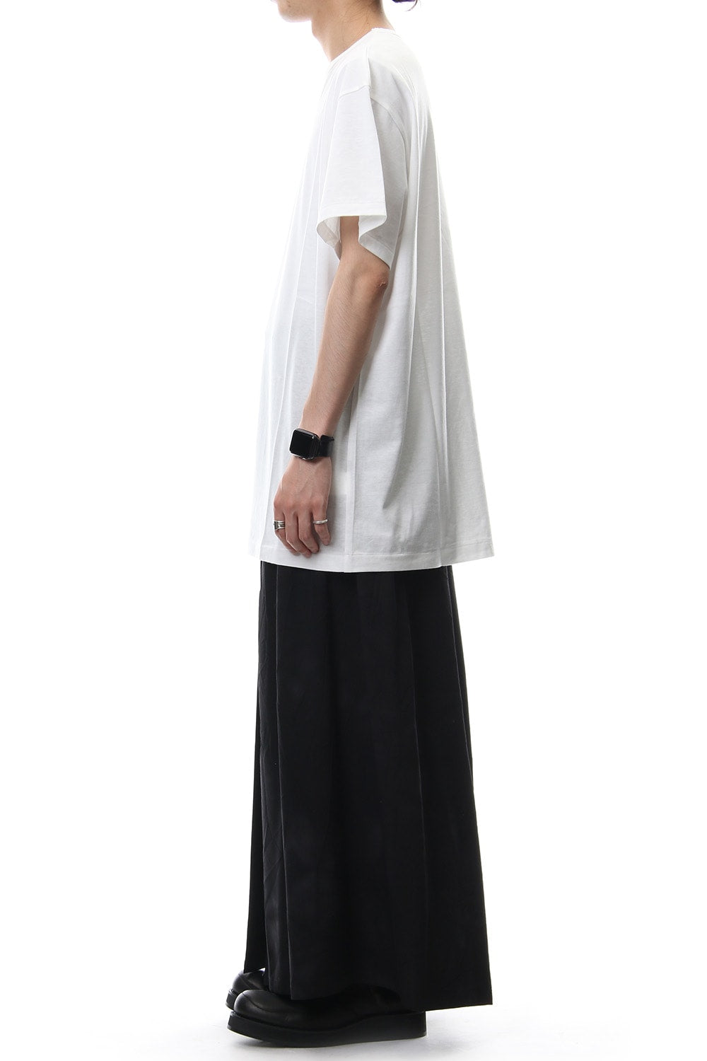 Front Pleated Uneven Dyeing Wrinkled Gabardine