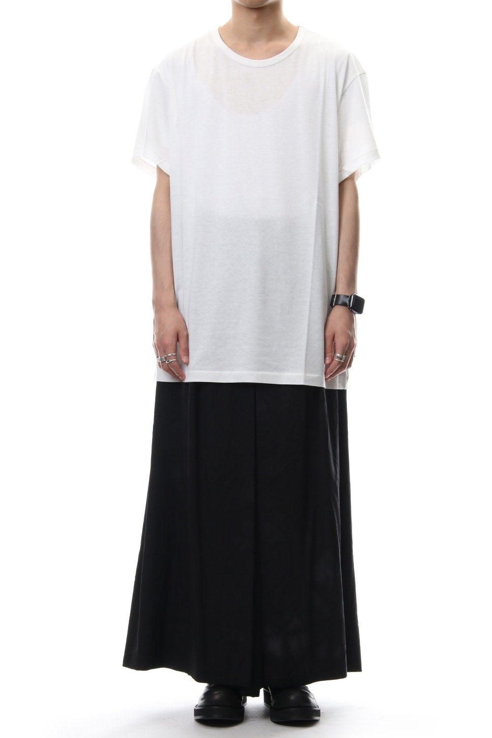 Front Pleated Uneven Dyeing Wrinkled Gabardine