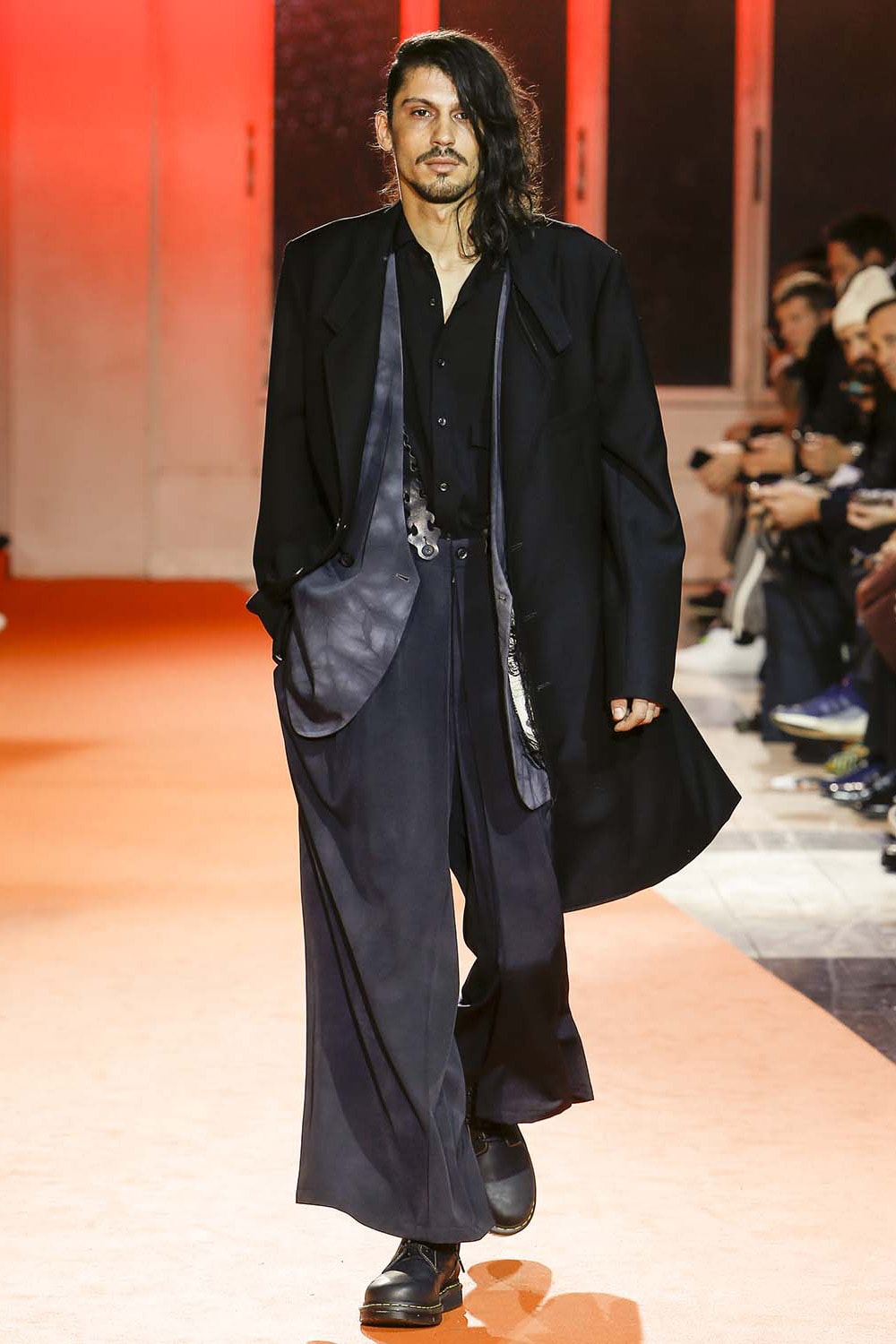 Front Pleated Uneven Dyeing Wrinkled Gabardine