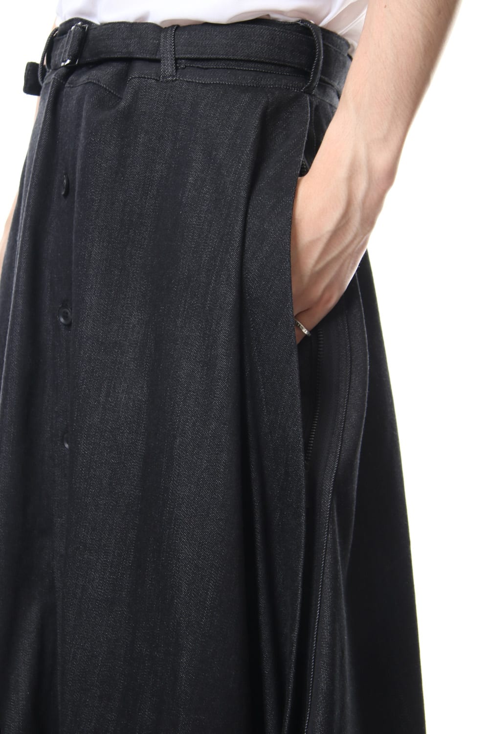 Rayon cotton Denim Waist Belt Skirt