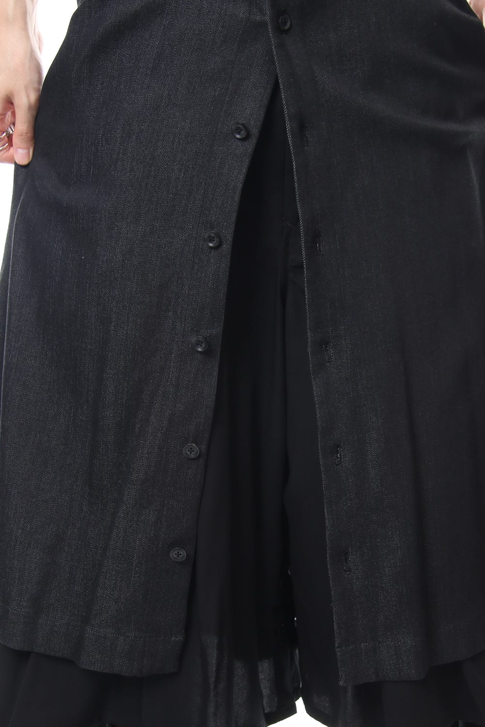 Rayon cotton Denim Waist Belt Skirt