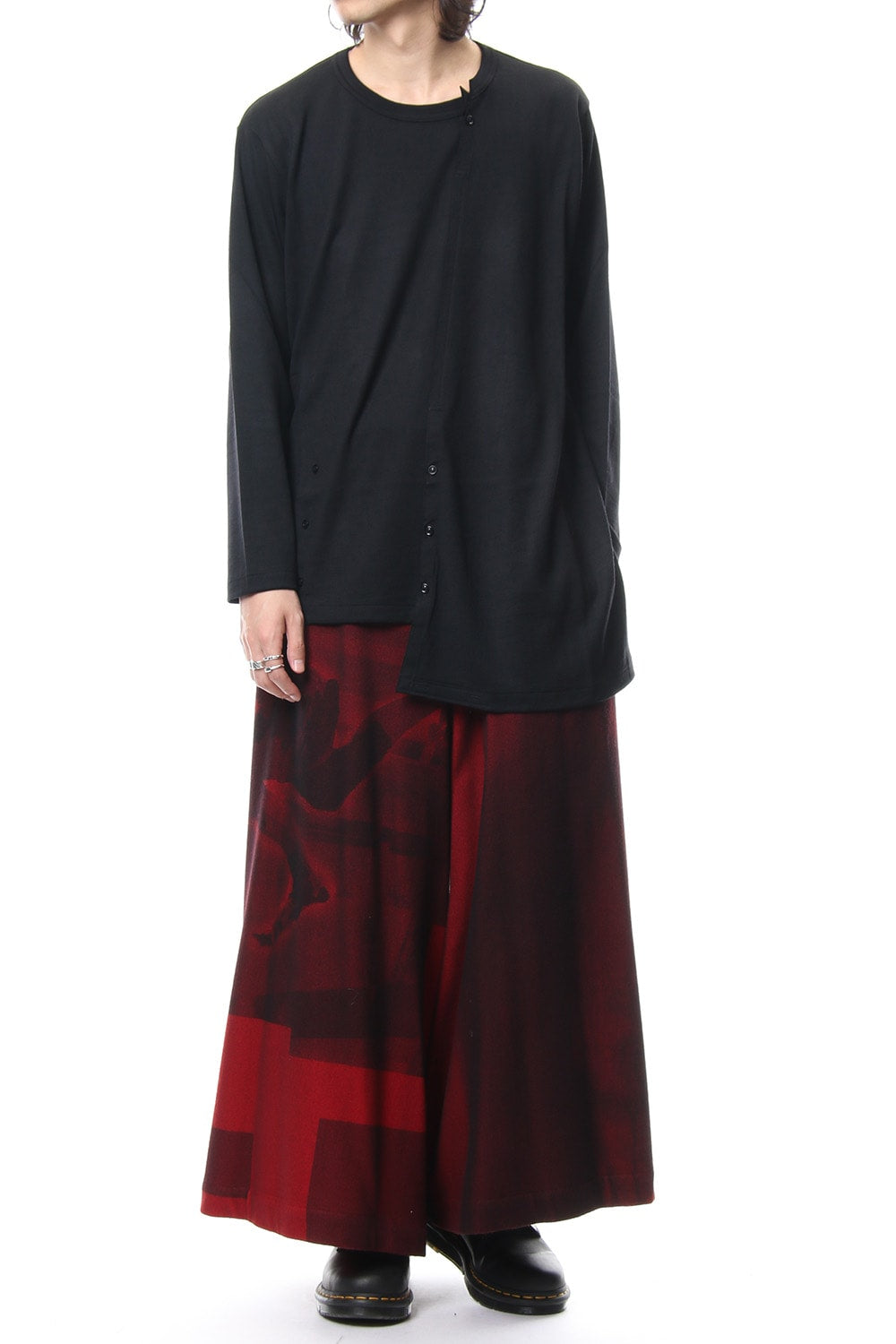 Diagonal switch long sleeve 2/48 washable wool