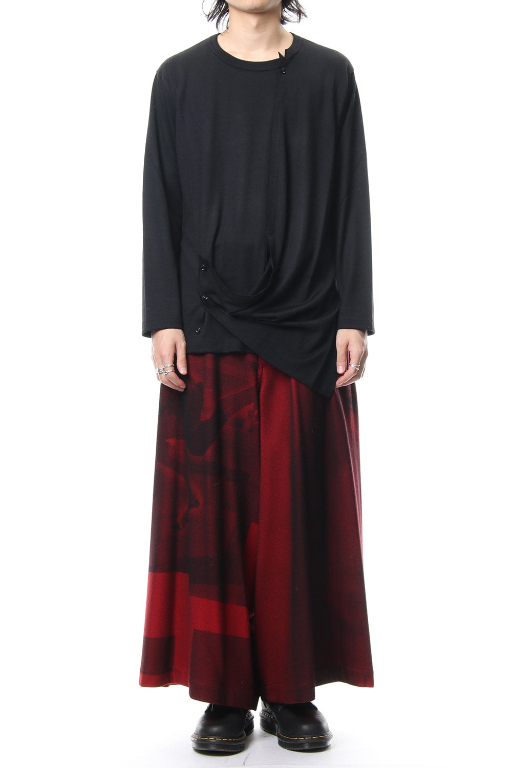 Diagonal switch long sleeve 2/48 washable wool