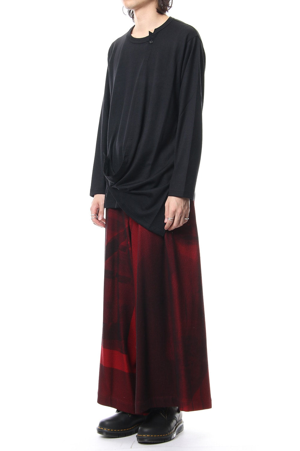 Diagonal switch long sleeve 2/48 washable wool