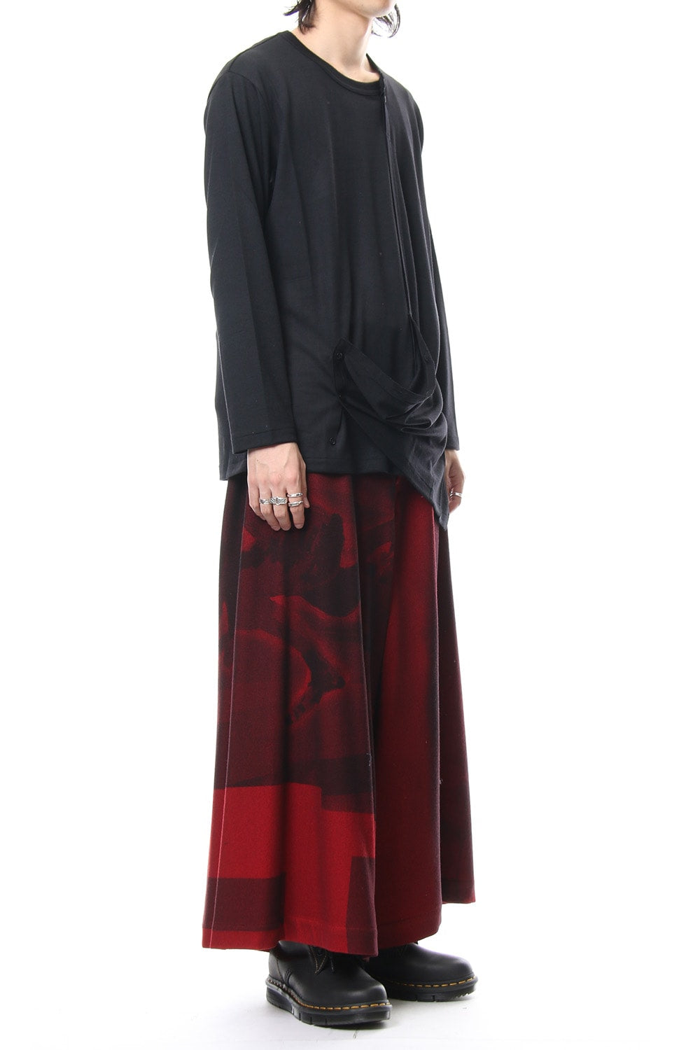 Diagonal switch long sleeve 2/48 washable wool