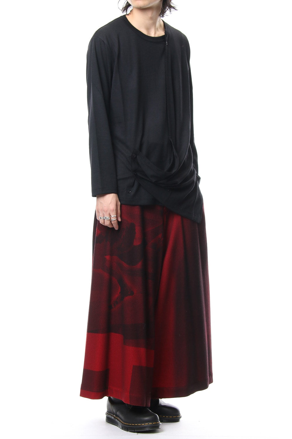 Diagonal switch long sleeve 2/48 washable wool