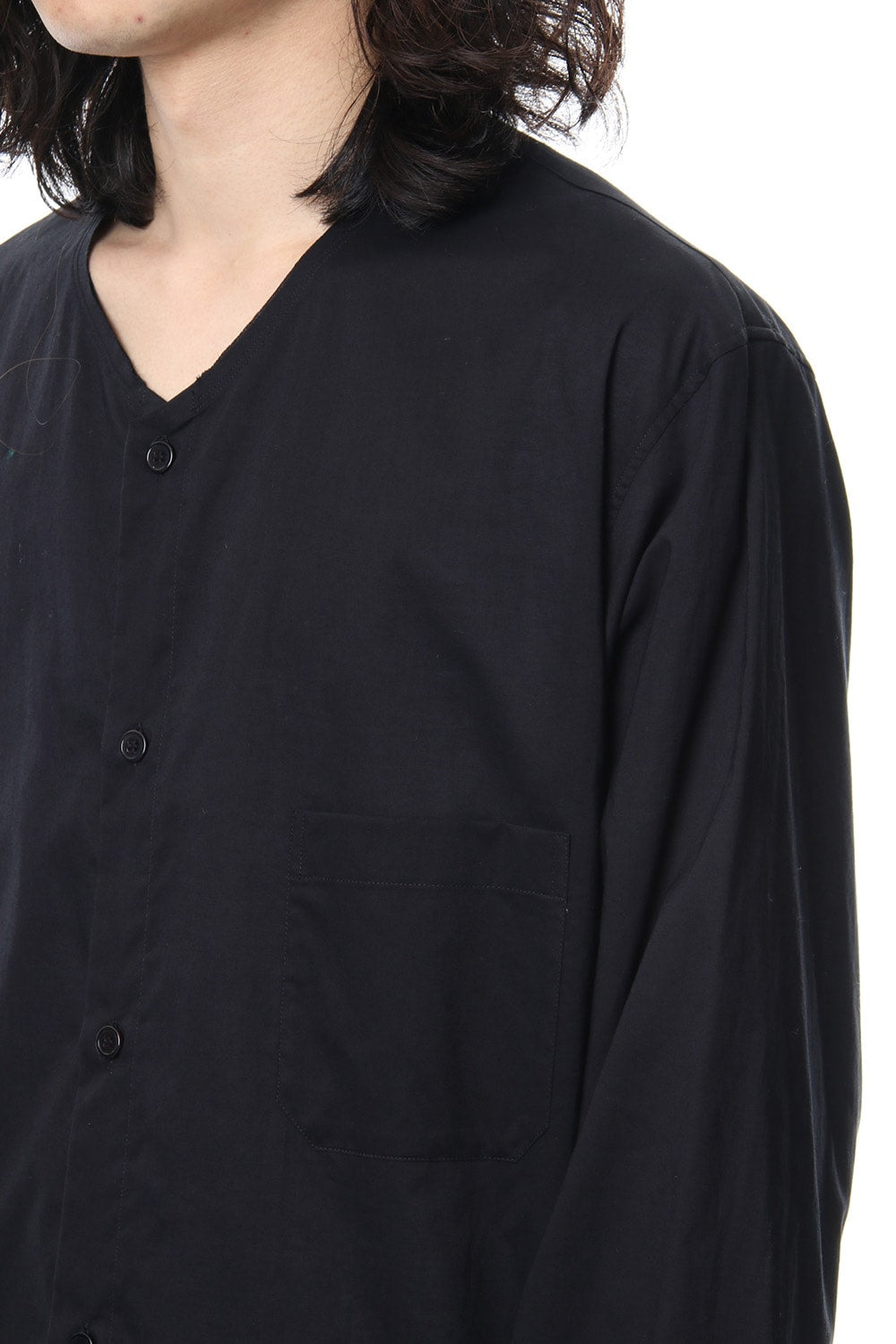 No Collar Long Sleeve Shirt