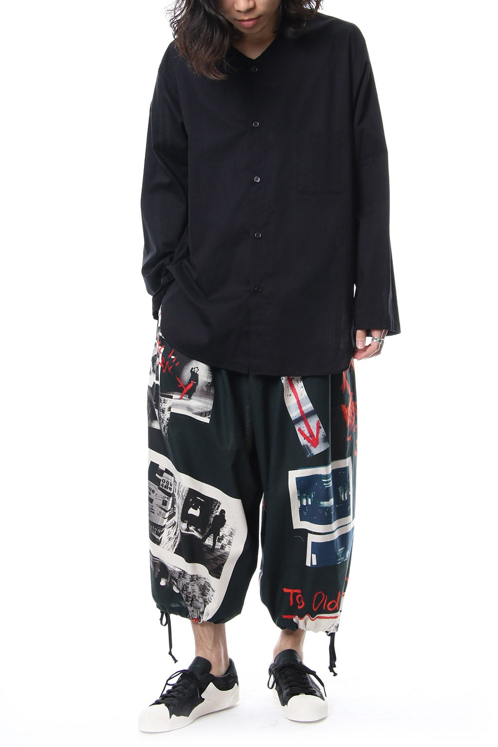 No Collar Long Sleeve Shirt