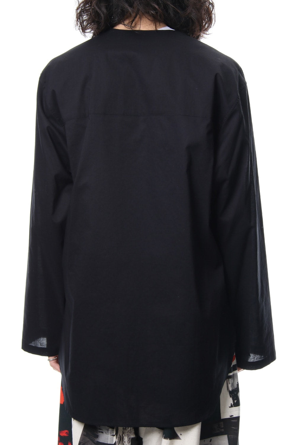 No Collar Long Sleeve Shirt