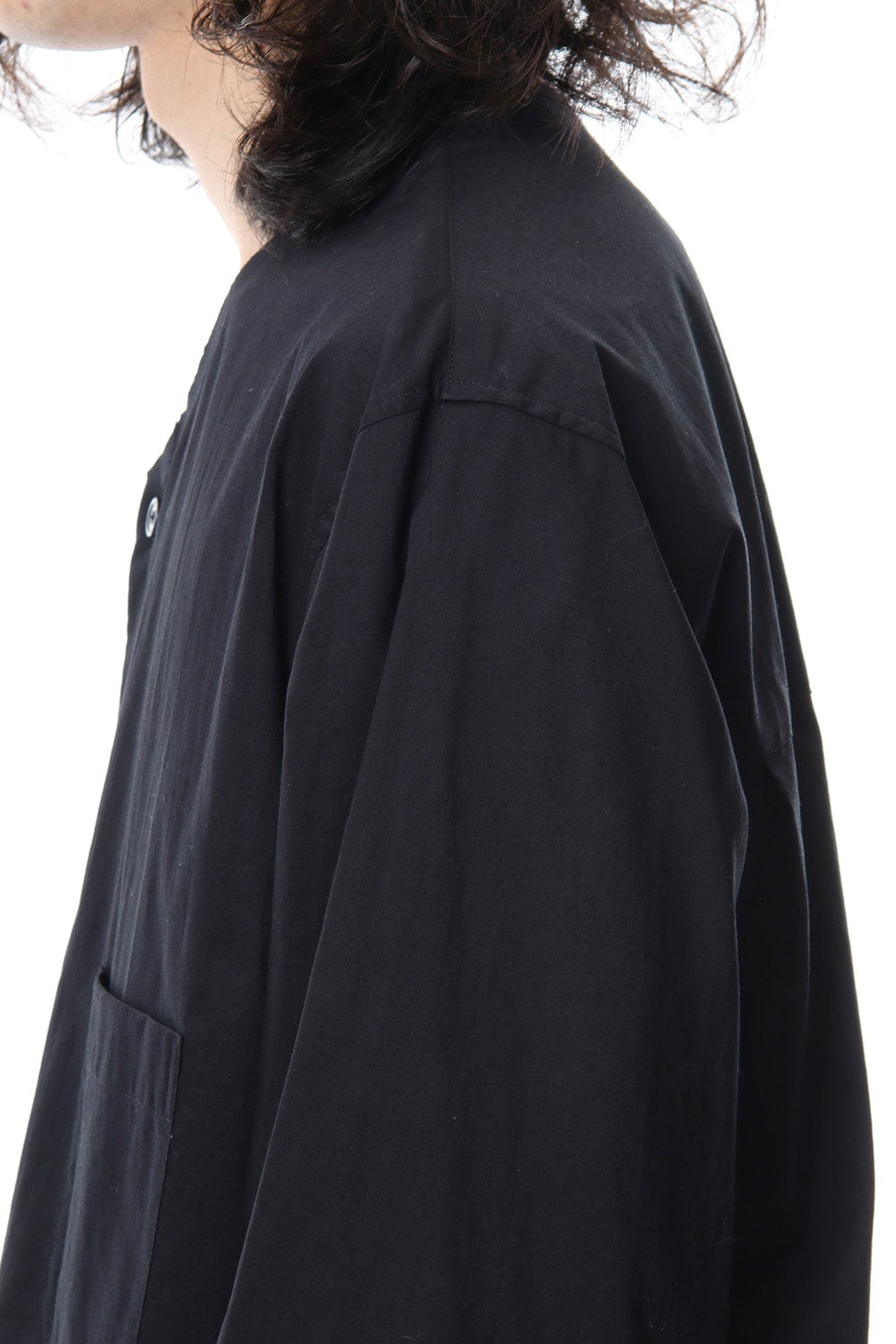 No Collar Long Sleeve Shirt