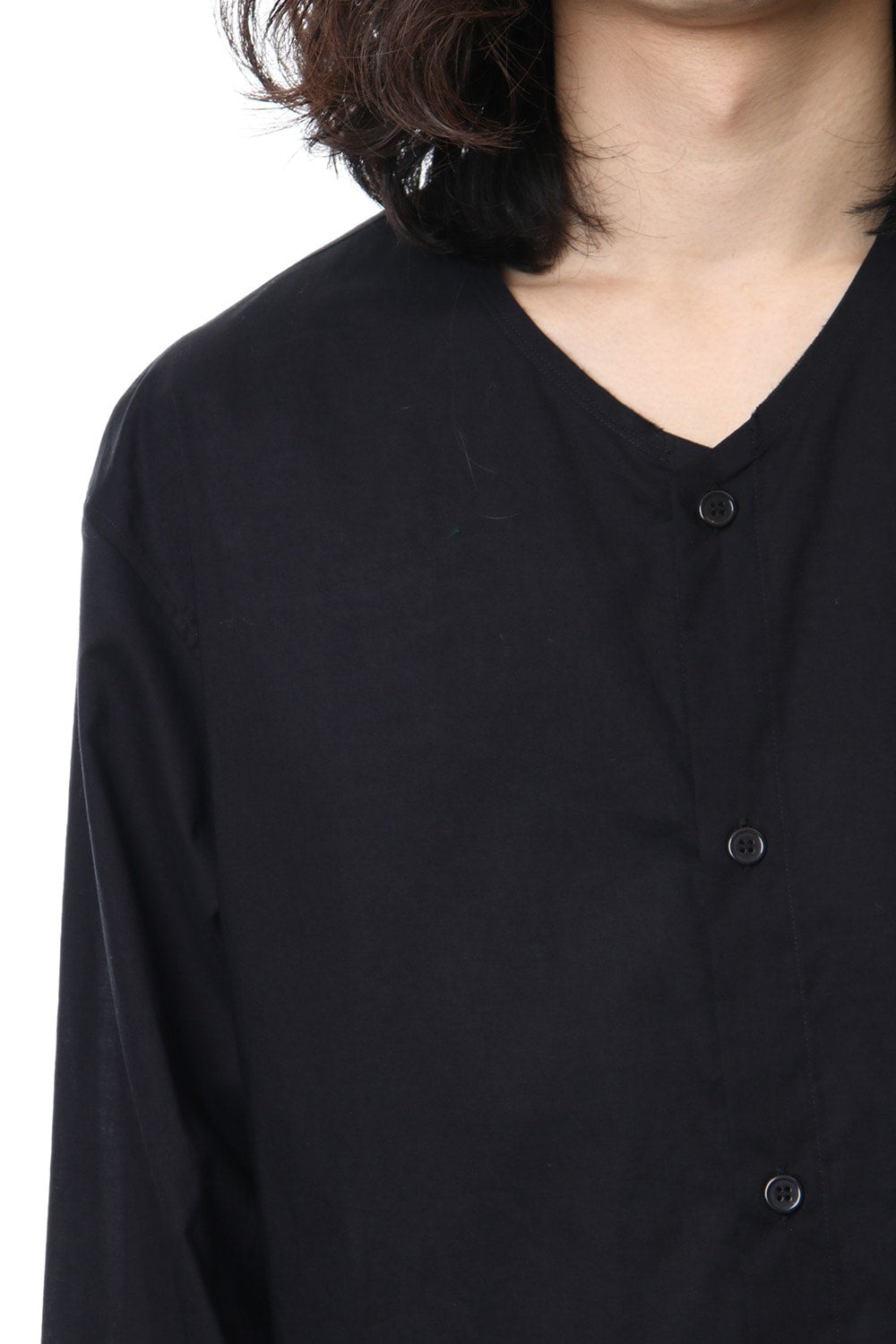No Collar Long Sleeve Shirt