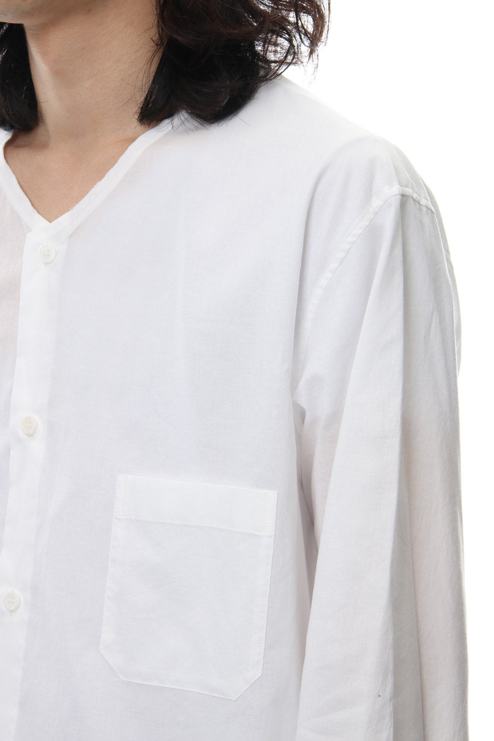 No Collar Long Sleeve Shirt