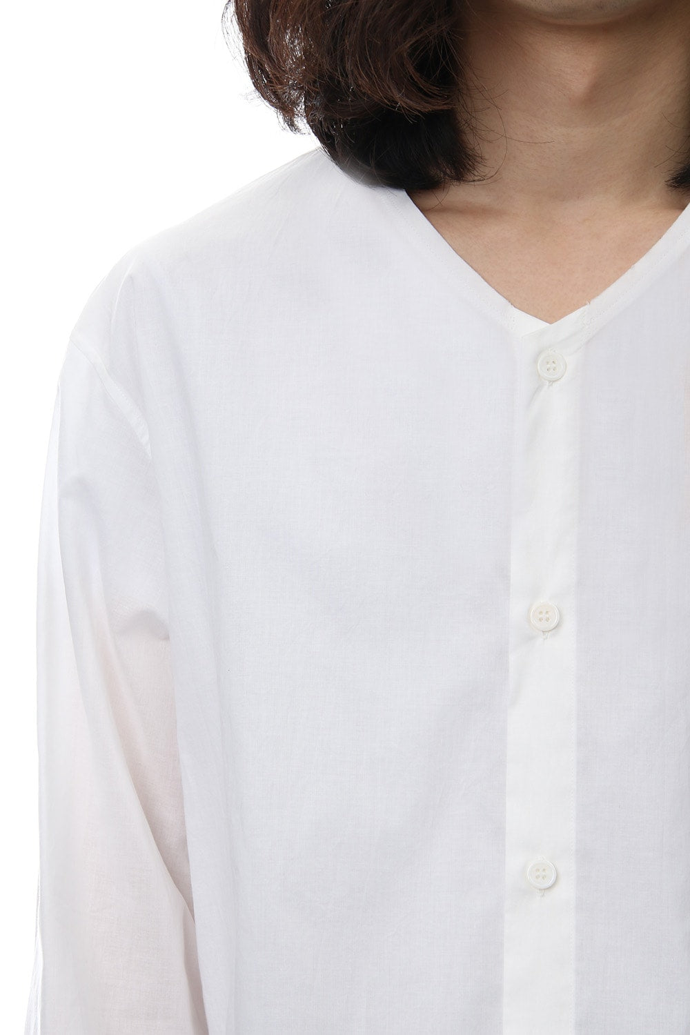 No Collar Long Sleeve Shirt