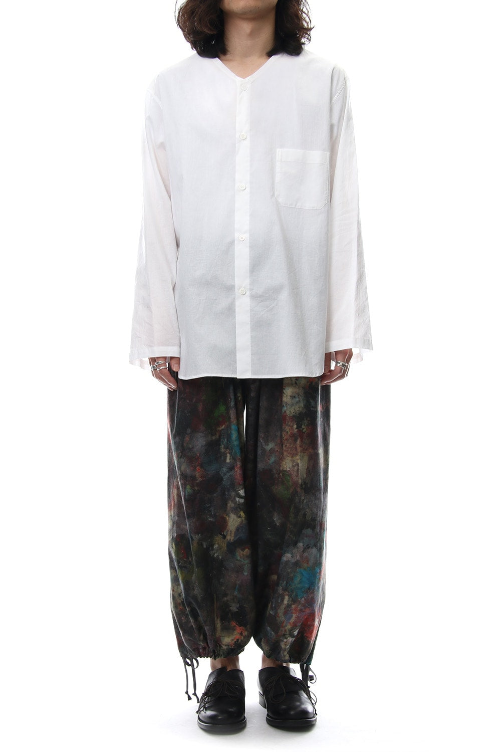 No Collar Long Sleeve Shirt