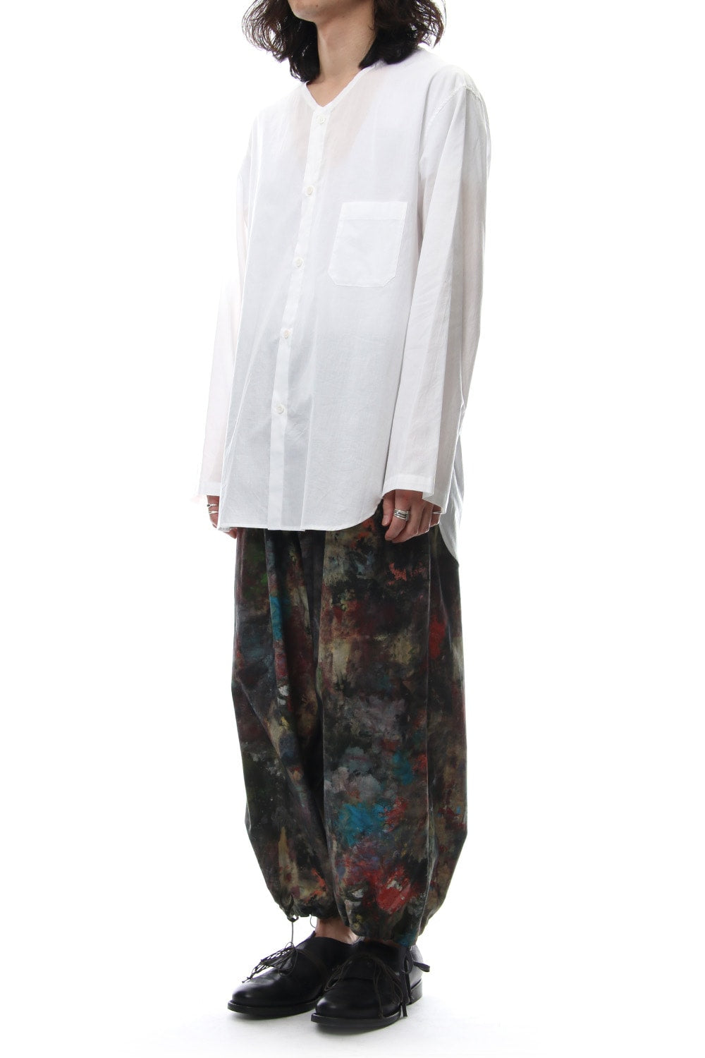 No Collar Long Sleeve Shirt