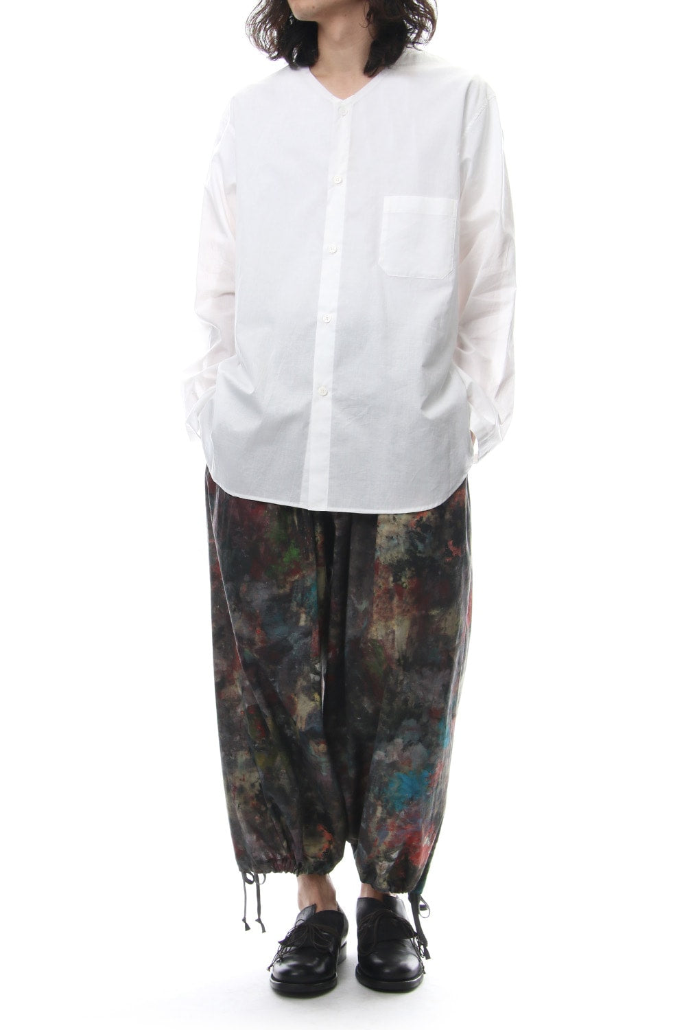 No Collar Long Sleeve Shirt