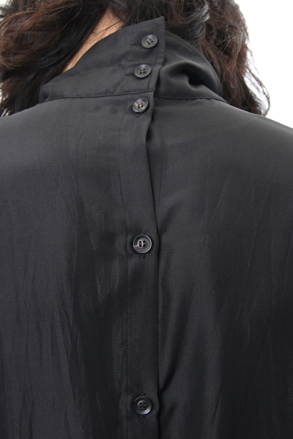 Black open camellia tobacco shirt