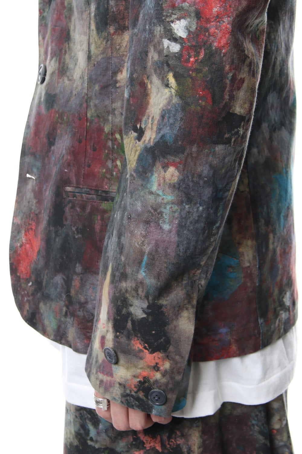 3 Buttons Paint Print Jacket